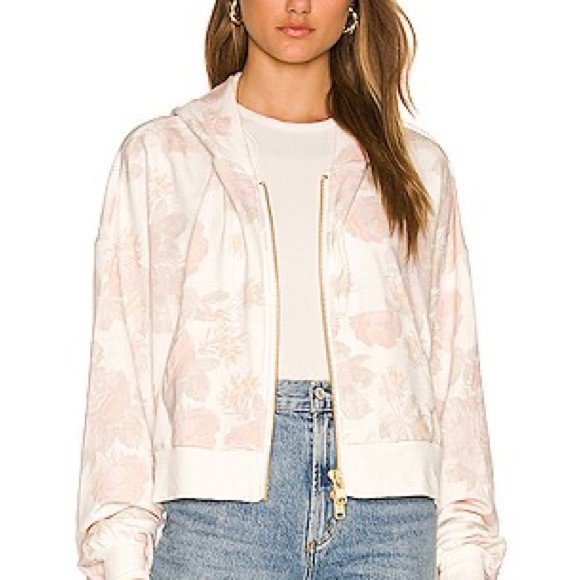 Selkie the pillow zip up in Beverly XS jacket pink and white floral - Picture 2 of 6